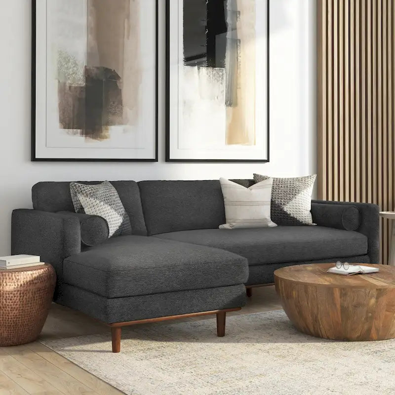 Mid Century 102-inch Wide Left Sofa Sectional