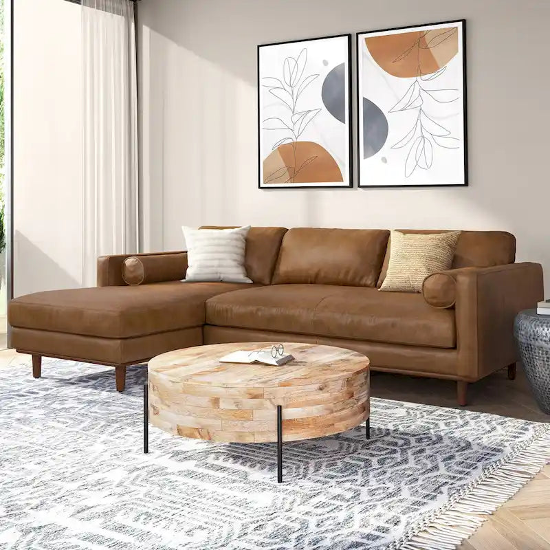 Mid Century 102-inch Wide Left Sofa Sectional