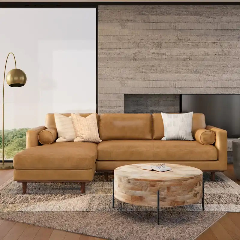 Mid Century 102-inch Wide Left Sofa Sectional