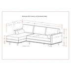 Mid Century 102-inch Wide Left Sofa Sectional