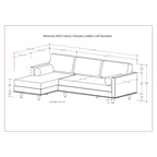 Mid Century 102-inch Wide Left Sofa Sectional