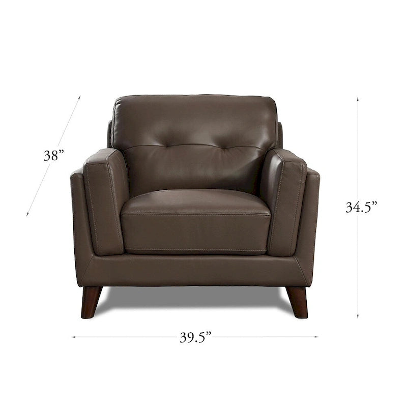 Leather Chair with Memory Foam and Springs