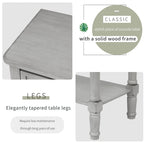 Solid Wood Distressed Sofa Table with Three Storage Drawers and Bottom Shelf