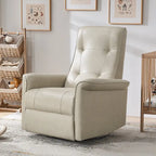 Modern Faux Leather Swivel Power Recliner with USB Ports