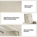 Modern Faux Leather Swivel Power Recliner with USB Ports