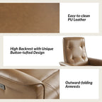 Modern Faux Leather Swivel Power Recliner with USB Ports