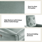 Modern Faux Leather Swivel Power Recliner with USB Ports