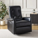 Modern Faux Leather Swivel Power Recliner with USB Ports