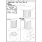 Sejo Coffee Table, 34 Inch Round Top with Fluted Base in Natural Brown Mango Wood