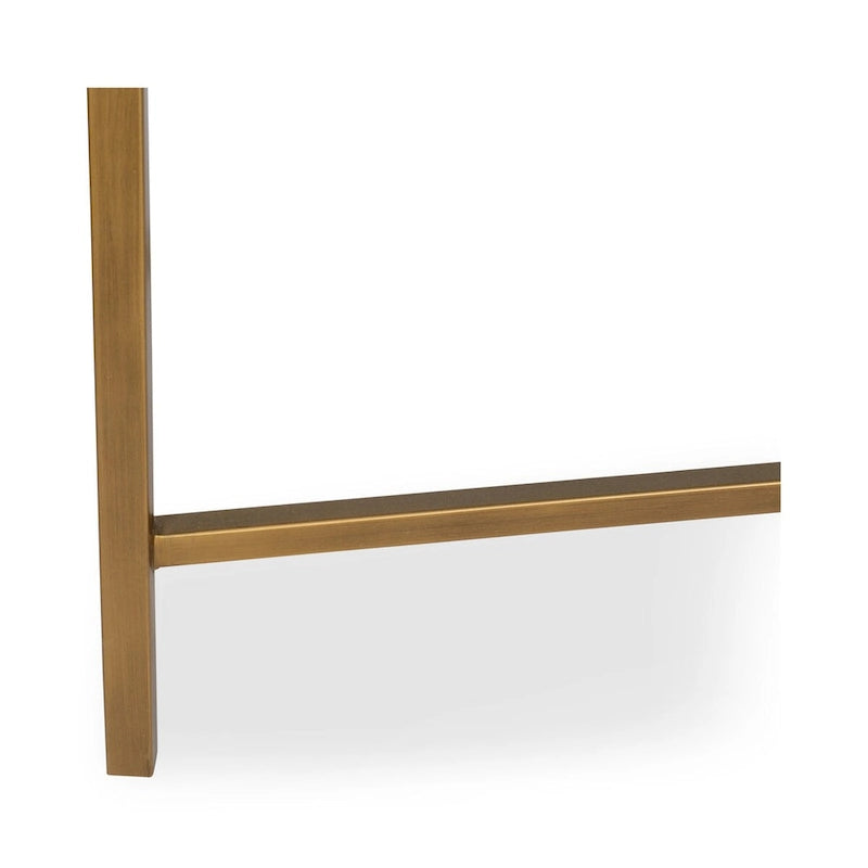 Art Deco Solid Wood and Vegan Leather Shagreen with Brass Accents Console Table - 59W X 16D X 32.3H