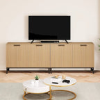 Buffet Table Kitchen Sideboard with Wavy-Patterned Doors