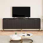 Buffet Table Kitchen Sideboard with Wavy-Patterned Doors