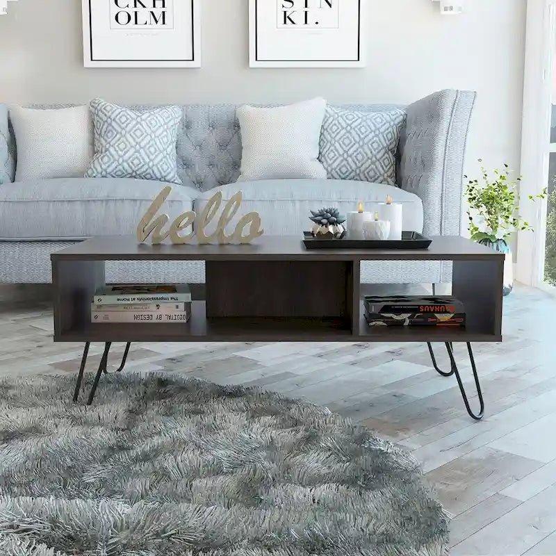 Rectangle 2-Shelf Coffee Table White
