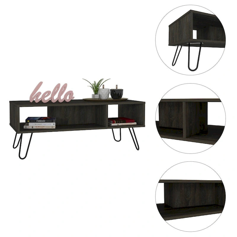 Rectangle 2-Shelf Coffee Table White