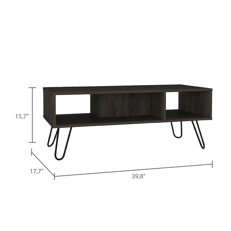 Rectangle 2-Shelf Coffee Table White