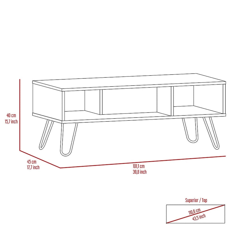 Rectangle 2-Shelf Coffee Table White