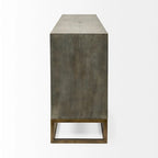 Gray Fir Veneer with Gold Metal Frame Base 9 Drawer Sideboard