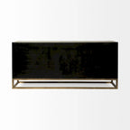 Gray Fir Veneer with Gold Metal Frame Base 9 Drawer Sideboard