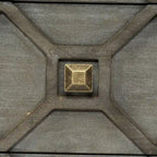 Gray Fir Veneer with Gold Metal Frame Base 9 Drawer Sideboard