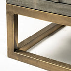 Gray Fir Veneer with Gold Metal Frame Base 9 Drawer Sideboard