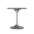 27 Round Dining Table with Stone Tabletop and Brushed Chrome Base for Kitchen and Dining Room