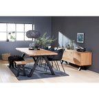 Scandinavian Wavy Edge Dining Table, 39.4 x 82.625 x 29.5 Inches