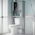 Over the Toilet Bathroom Spacesaver Wall Medicine Storage Cabinet with Adjustable Shelf - Gray