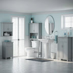 Over the Toilet Bathroom Spacesaver Wall Medicine Storage Cabinet with Adjustable Shelf - Gray