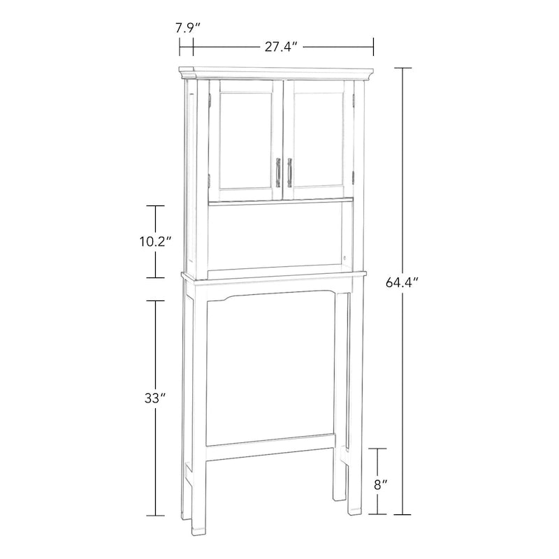 Over the Toilet Bathroom Spacesaver Wall Medicine Storage Cabinet with Adjustable Shelf - Gray