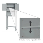 Over the Toilet Bathroom Spacesaver Wall Medicine Storage Cabinet with Adjustable Shelf - Gray