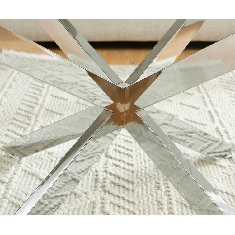 35.4 Round Coffee Table with Glass Top