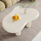 39.4 Inches Cloud-Shaped Engineered Wood Coffee Table with 4 PVC Legs