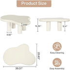 39.4 Inches Cloud-Shaped Engineered Wood Coffee Table with 4 PVC Legs