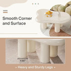 39.4 Inches Cloud-Shaped Engineered Wood Coffee Table with 4 PVC Legs