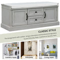 Storage Bench with 2 Drawers and 2 Cabinets