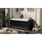 Storage Bench with 2 Drawers and 2 Cabinets