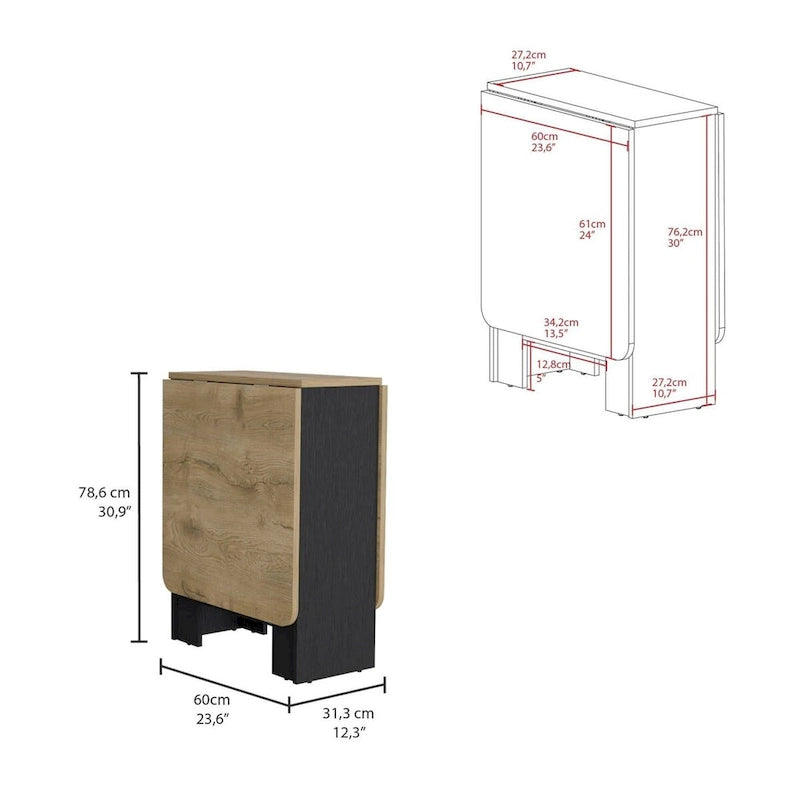 Gateleg Folding Space-Saving Table