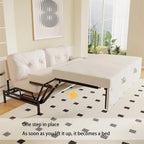 66.2Queen Pull Out Sofa Bed, Hydraulic System Convertible Sleeper Sofa