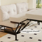 66.2Queen Pull Out Sofa Bed, Hydraulic System Convertible Sleeper Sofa