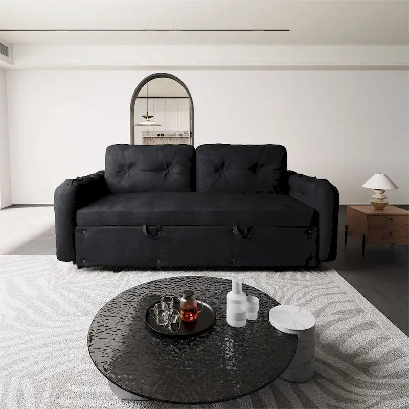 66.2Queen Pull Out Sofa Bed, Hydraulic System Convertible Sleeper Sofa