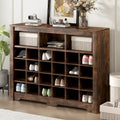 24-Cubby Shoe Cabinet and Sideboard for Hallway, Bedroom, or Living Room