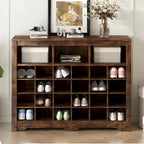 24-Cubby Shoe Cabinet and Sideboard for Hallway, Bedroom, or Living Room