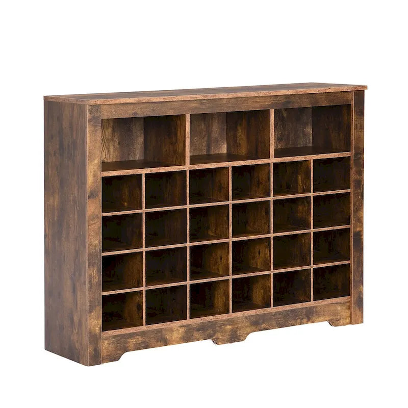 24-Cubby Shoe Cabinet and Sideboard for Hallway, Bedroom, or Living Room