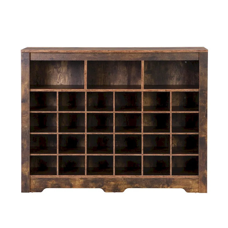 24-Cubby Shoe Cabinet and Sideboard for Hallway, Bedroom, or Living Room