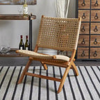 Wood Handmade Woven Living Room Accent Chair - Brown or Black