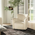 Wolffe 32 Transitional Faux Fur Upholstered Curved Arm Accent Chair