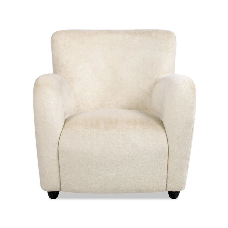 Wolffe 32 Transitional Faux Fur Upholstered Curved Arm Accent Chair