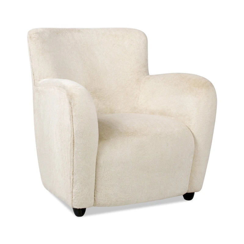 Wolffe 32 Transitional Faux Fur Upholstered Curved Arm Accent Chair