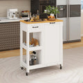 Kitchen Island Cart on Wheels with Trash Can Storage Cabinet