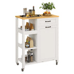 Kitchen Island Cart on Wheels with Trash Can Storage Cabinet